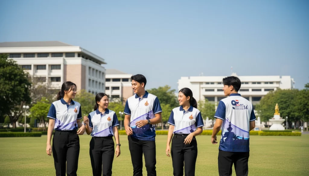 เสื้อโปโลพิมพ์ลายเต็มตัวของมหาวิทยาลัย