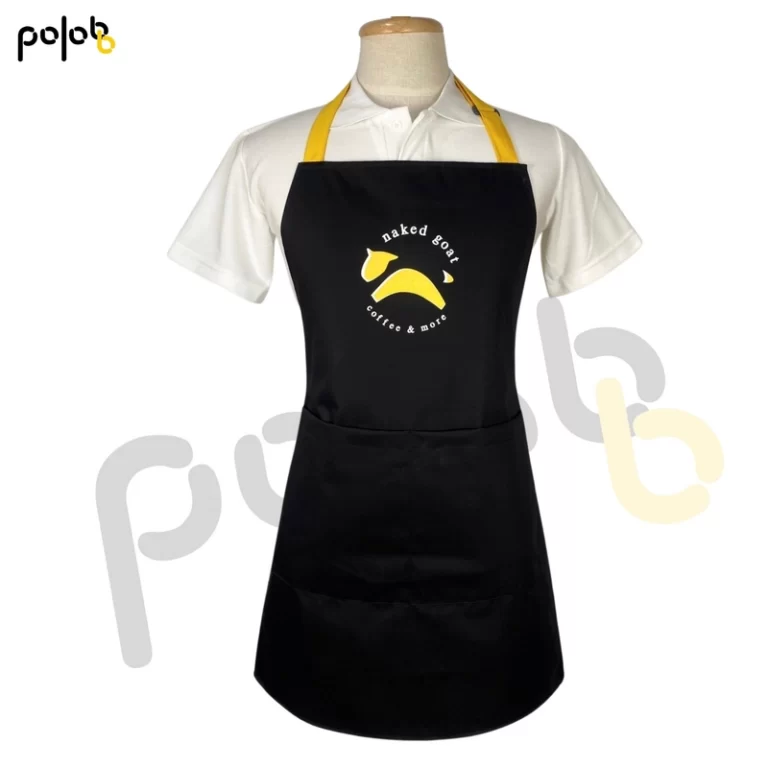 ตัวอย่างงานสั่งผลิตผ้ากันเปื้อนเต็มตัว เนื้อผ้าคอมทวิว